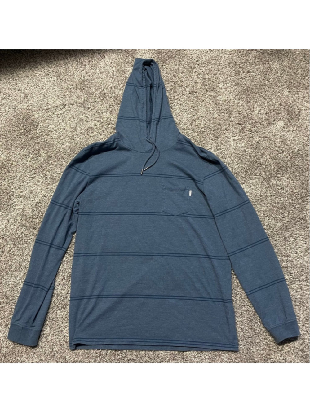 Rip Curl Striped Hooded Long-Sleeved Tee, Size Large